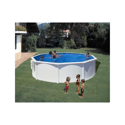 GRE Kit piscine hors-sol bora bora acier blanc ronde &Oslash;460 x h120 cm