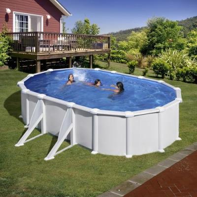 GRE Piscine acier blanc Atlantis ovale 5,27 x 3,27 x 1,32 m - Gr&eacute;