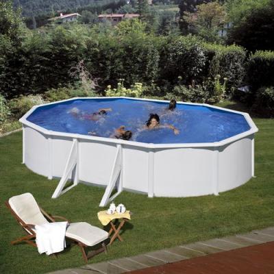GRE Piscine acier blanc Fidji ovale 5,27 x 3,27 x 1,22 m - Gr&eacute;