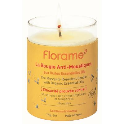 FLORAME  Bougie anti-moustiques 100% origine naturelle pot 170g