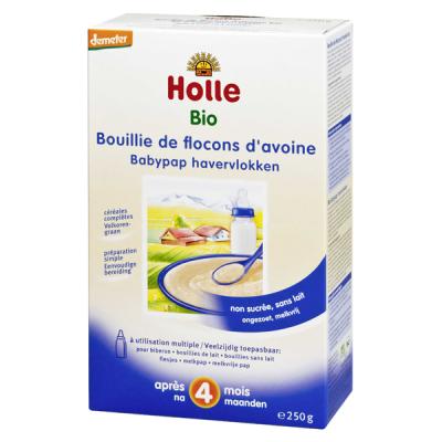 HOLLE  - Bouillie aux flocons d'avoine BIO d&egrave;s 4 mois 250 g - 