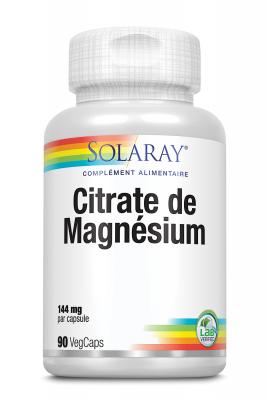 SOLARAY  Magn&eacute;sium 144 mg - 90 Caps. V&eacute;g. - Bo&icirc;te 90 capsules