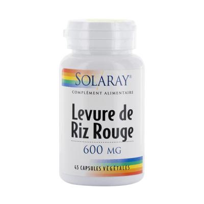 SOLARAY  Levure de Riz Rouge 600 mg 45 Capsules V&eacute;g&eacute;tales - Bo&icirc;te 45 capsules