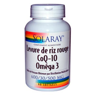 SOLARAY Levure De Riz Rouge Coq-10 Omega 3 - 60 Capsules 