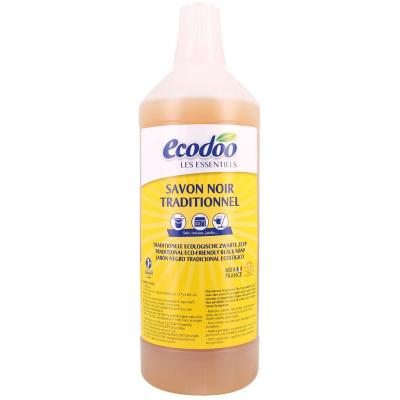 ECODOO Savon noir traditionnel &eacute;cologique, &agrave; l'huile d'olive et de lin, 1 L