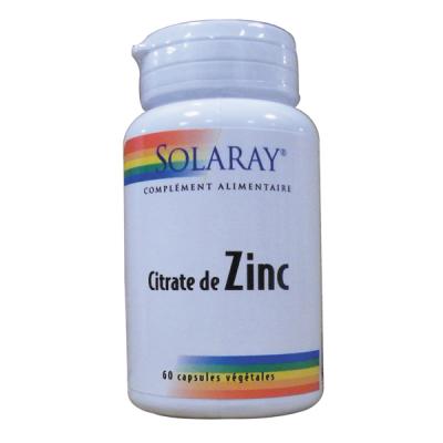 SOLARAY  Zinc 15 mg 60 Capsules - Bo&icirc;te 60 capsules