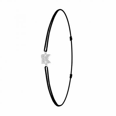 ATHEME Bracelet Femme Ath&egrave;me - BS082-SB049-K Tissu Argent