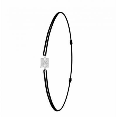 ATHEME Bracelet Femme Ath&egrave;me - BS082-SB049-N Tissu Argent