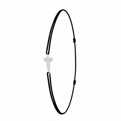 Bracelet Femme Ath&egrave;me - BS082-SB049-T Tissu Argent