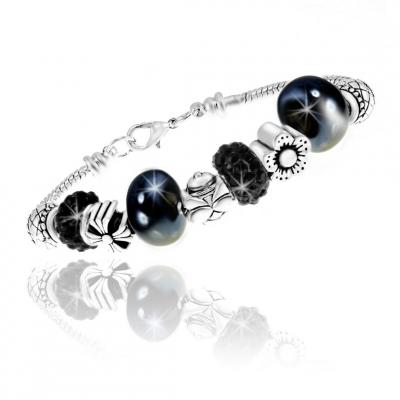 SO CHARM BIJOUX Bracelet Femme So Charm - B1144-NOIR - Bracelet Perle Noir