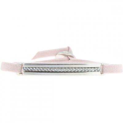 CLEOR Bracelet Tissu Rose Cristaux Swarovski A32380
