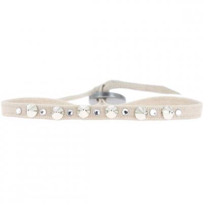 CLEOR Bracelet Tissu Beige Cristaux Swarovski A32525