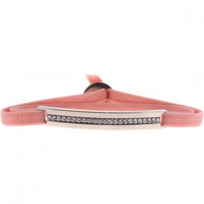CLEOR Bracelet Tissu Rose Cristaux Swarovski A35569