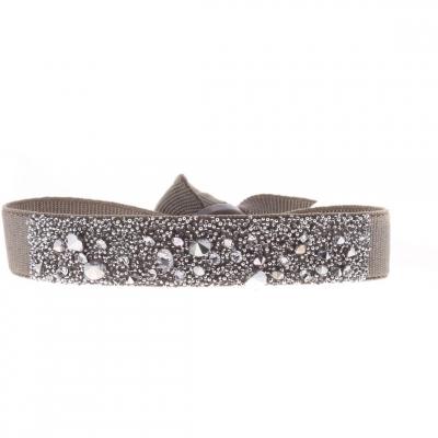 CLEOR Bracelet Tissu Marron Cristaux Swarovski A36465