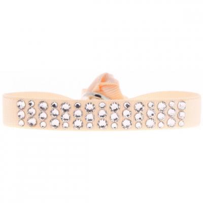 CLEOR Bracelet Tissu Rose Cristaux Swarovski A36902