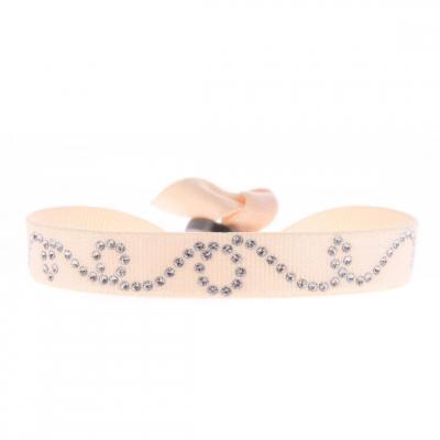 CLEOR Bracelet Tissu Rose Cristaux Swarovski A37939