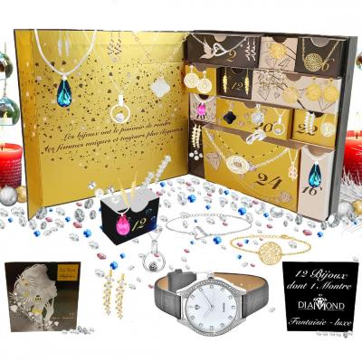 SO CHARM BIJOUX Calendrier de l'avent So Charm - 11 bijoux et 1 montre orn&eacute;e d'un v&eacute;ritable diamant
