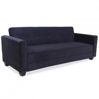 MENZZO Canap&eacute; convertible 3 places CLAYTON Velours Noir