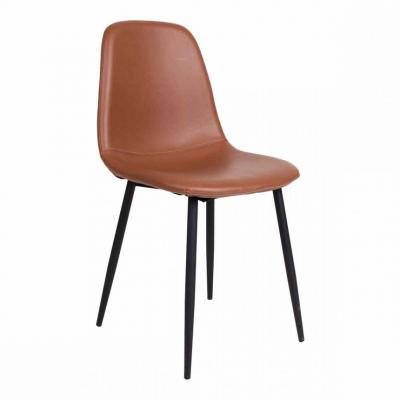 Chaise Vintage STOCKHOLM Marron Clair Avec Pieds Noirs