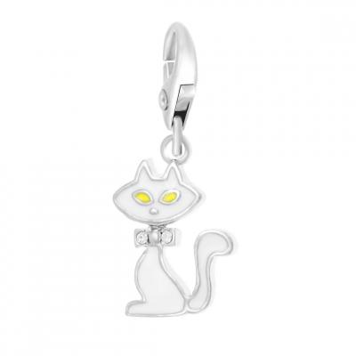 SO CHARM BIJOUX Charms Et Perles So Charm - CH0151-ARGENT - Charm Chat Blanc