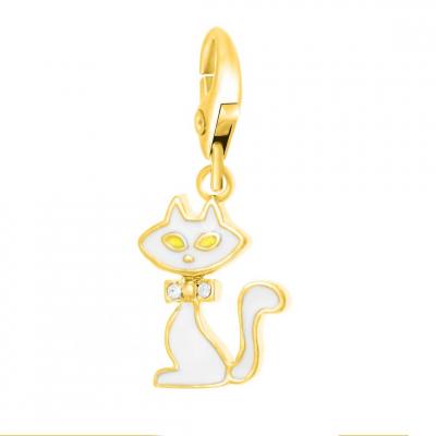 SO CHARM BIJOUX Charms Et Perles So Charm - CH0151-DORE - Charm Chat Blanc