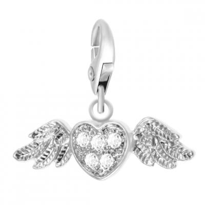 SO CHARM BIJOUX Charms Et Perles So Charm - CH0166-ARGENT - Charm Coeur Ail&eacute;