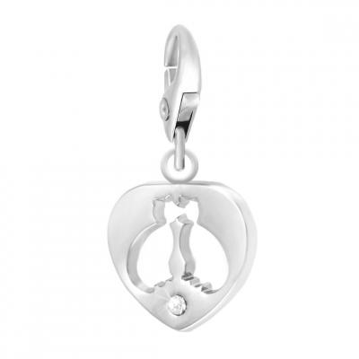 SO CHARM BIJOUX Charms Et Perles So Charm - CH0462-ARGENT - Charm Coeur Chat