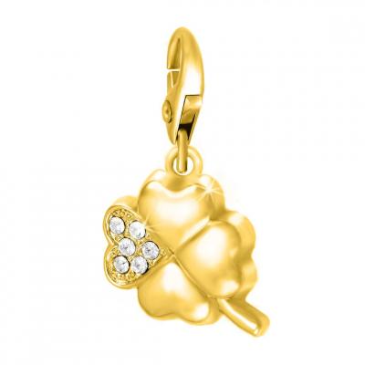 SO CHARM BIJOUX Charms Et Perles So Charm - CH1005-DORE-BLANC - Charm Tr&egrave;fle