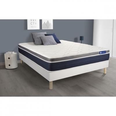 ACTISOM Matelas + sommier 140x190 ressorts ensach&eacute;s et m&eacute;moire de forme ACTFLECONENS140190SKB