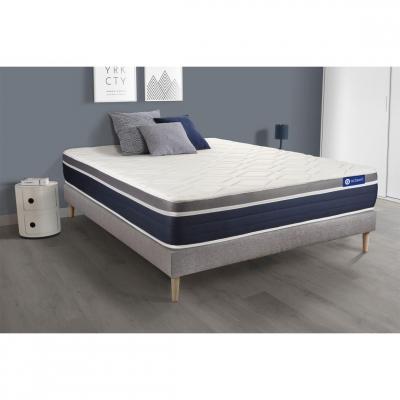 ACTISOM Matelas + sommier 160x200 ressorts ensach&eacute;s et m&eacute;moire de forme  - Actiflex confort