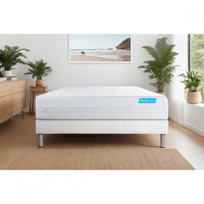 BODYCARE Ensemble matelas sommier Biocare 90 x 190 cm - Couleur : Blanc - Blanc