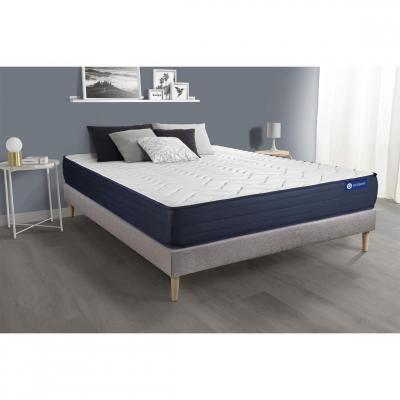 ACTISOM Matelas + sommier 90x200 ressorts ensach&eacute;s et m&eacute;moire de forme  - Actiflex life
