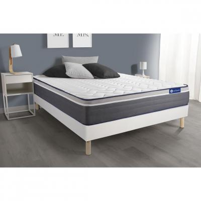 ACTISOM Matelas + sommier 90x190 ressorts ensach&eacute;s et m&eacute;moire de forme  - Actiflex plus
