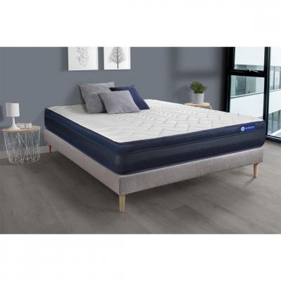 ACTISOM Matelas + sommier 140x190 ressorts ensach&eacute;s et m&eacute;moire de forme  - Actiflex tech