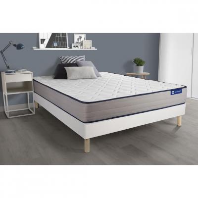 ACTISOM Matelas + sommier 200x200 ressorts ensach&eacute;s et m&eacute;moire de forme  - Actiflex form