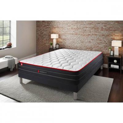 SOMNESS Ensemble matelas sommier Boost 90 x 200 cm - Couleur : Noir - Noir