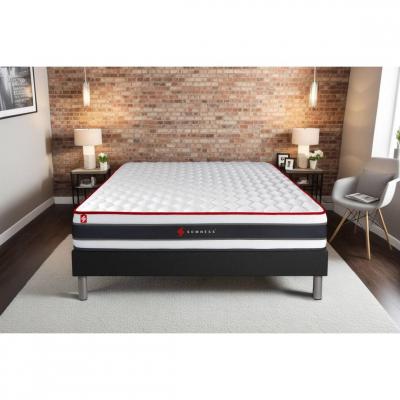 SOMNESS Ensemble matelas sommier Energy 90 x 200 cm - Couleur : Noir - Noir