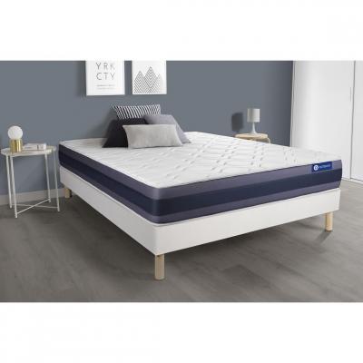 ACTISOM Matelas + sommier 160x200 ressorts ensach&eacute;s et m&eacute;moire de forme  - Actiflex morpho