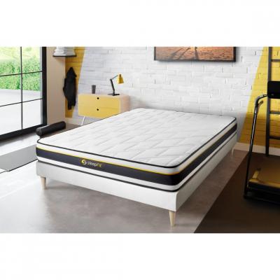 SLEEPFIT Ensemble 140x190 matelas SOFT + sommier kit blanc
