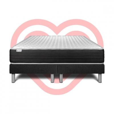 VITALIT Ensemble 2x90x200 Matelas M&eacute;moire de forme Sommier Noir