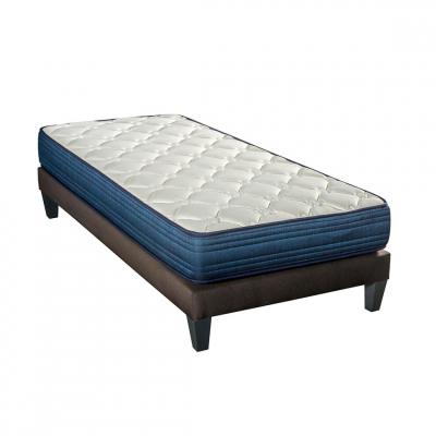 BELLECOUR Ensemble quinconces 140x200 cm matelas ressorts ensach&eacute;s + sommier bois ferme