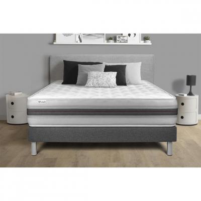 VITALIT Ensemble matelas mousse polyur&eacute;thane &agrave; m&eacute;moire de forme + sommier 90x200 cm  - VITALMEMO BACK