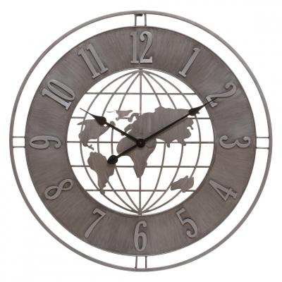 Horloge ISAC - Gris - m&eacute;tal D68 cm - Atmosphera cr&eacute;ateur d'int&eacute;rieur