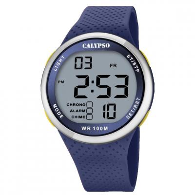 CALYPSO Montre Homme  K5785-3 COLOR SPLASH - Bracelet R&eacute;sine Bleu