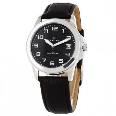 CERTUS Montre Homme  610728 - Bracelet Cuir Noir