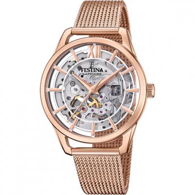 FESTINA Montre Femme  AUTOMATICO F20628-2 - Bracelet Acier Dor&eacute; rose