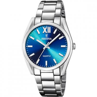 FESTINA Montre  F20622/i Bleu, Bracelet D&acute; Acier Inoxydable, Femme