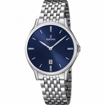 FESTINA Montre  F16744-3 - Montre Argent Bleue Acier  Montres