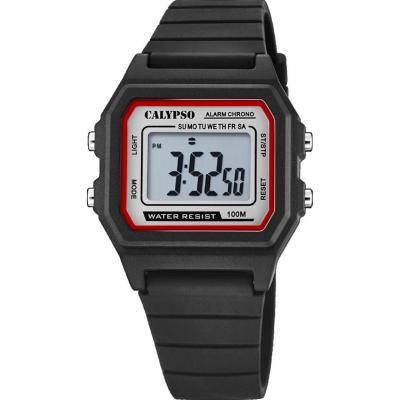 CALYPSO Montre Gar&ccedil;on  K5805-4 - Bracelet R&eacute;sine Noir
