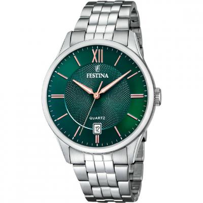 FESTINA Montre  F20425/7 Vert, Bracelet En Acier, Homme